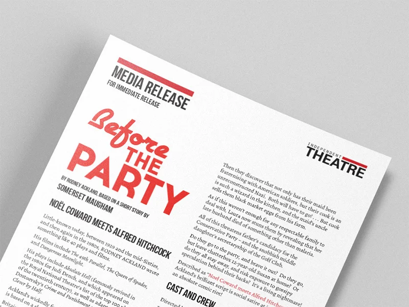 Independent Theatre media release