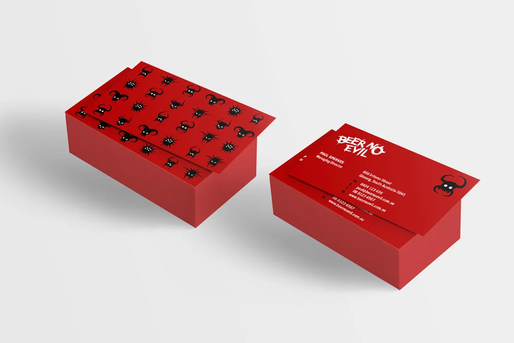Business card design for Adelaide brewery Beer No Evil