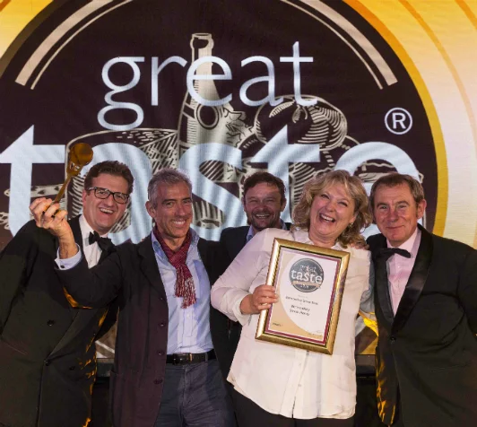 (L-R) John Farrand, Guild of Fine Food, Dale Gibson of Bermondsey Street Bees, Scott Winston of Selfridges, Sarah Gibson of Bermondsey Street Bees and Nigel Barden.