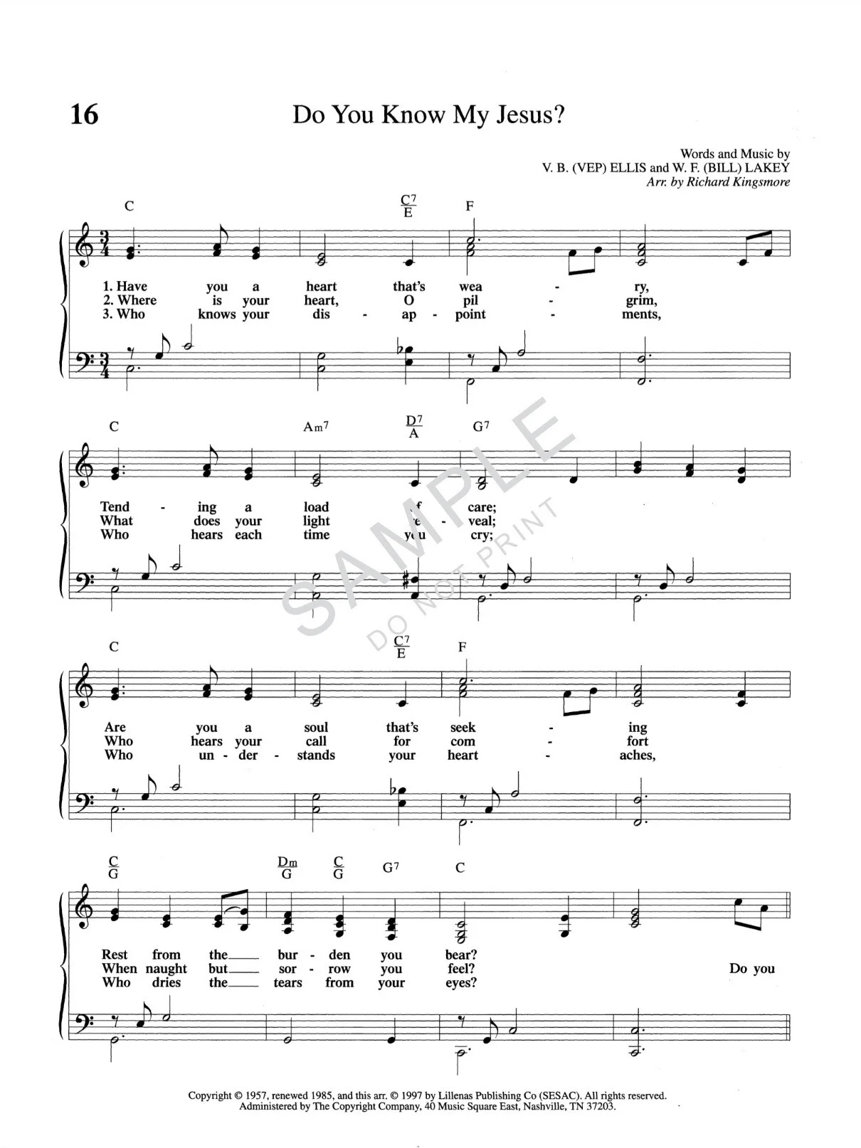 50 Best Loved Southern Gospel Favorites Piano Book by Richard Kingsmore