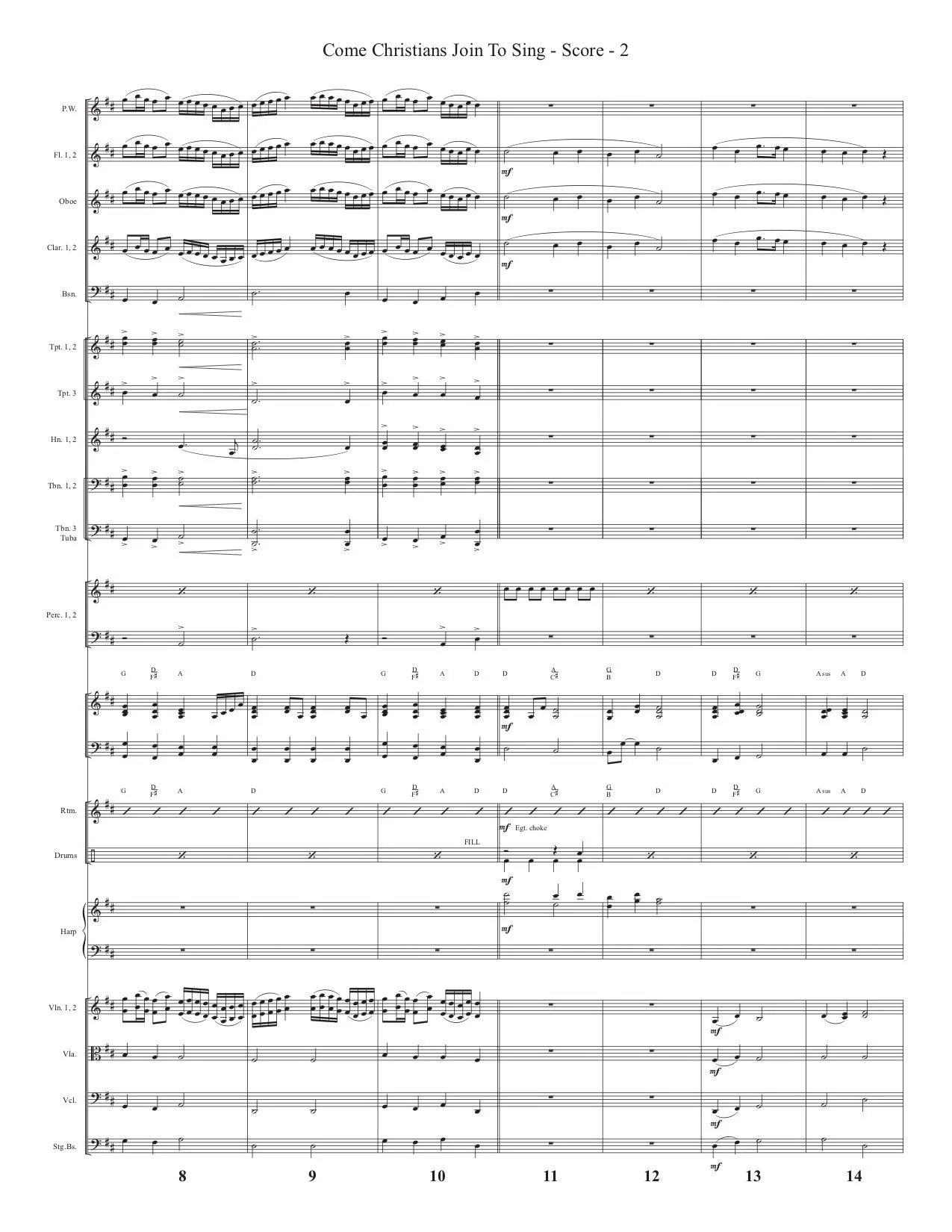 Come Christians Join To Sing Orchestra Music by Richard Kingsmore