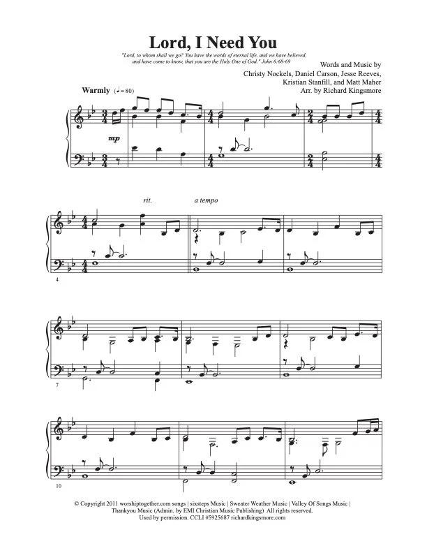 Communion Songs for Solo Piano VOL. 2 by Richard Kingsmore