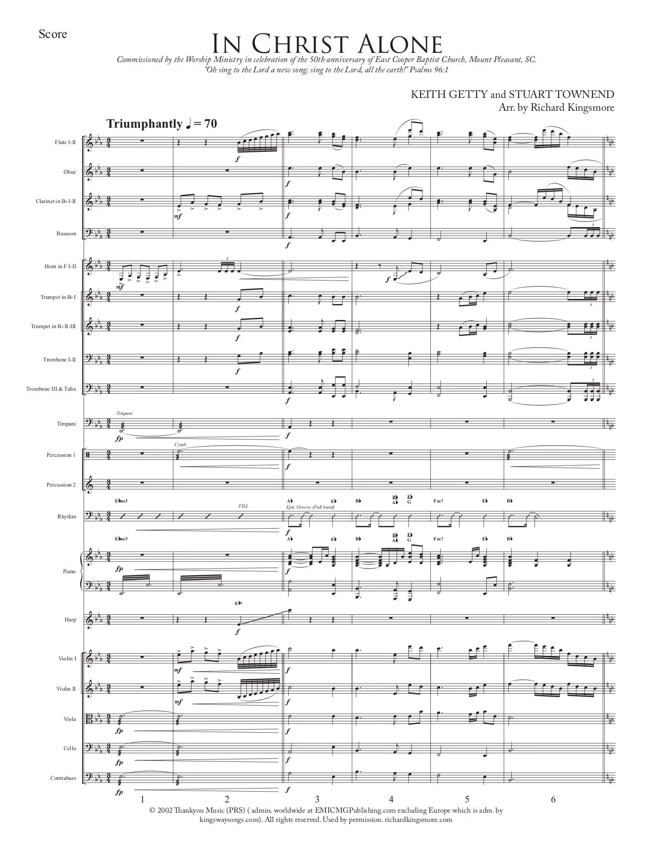 In Christ Alone Orchestra Music by Richard Kingsmore