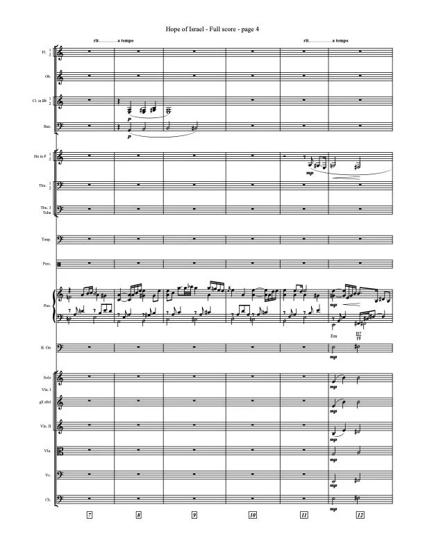 Page 4 preview of Hope of Israel Orchestra Music conductor's score by Richard Kingsmore.