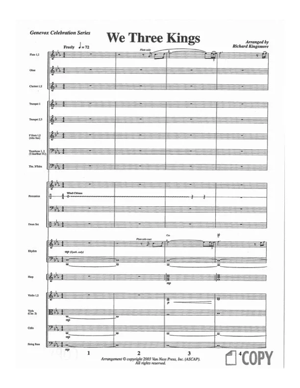 We Three Kings Orchestra Music by Richard Kingsmore