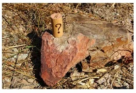 Some of the famous red licorella found in the Clos 93 vineyard