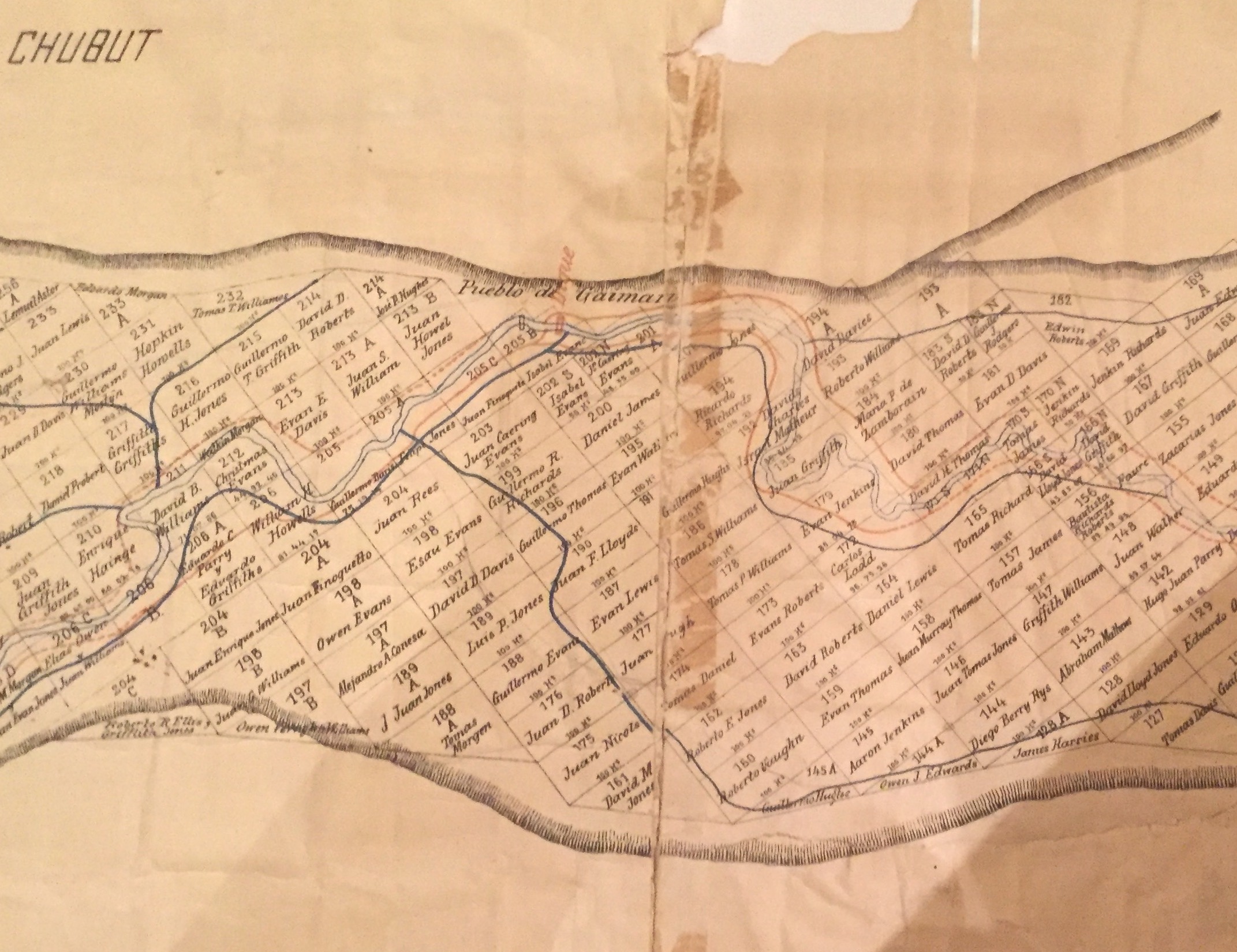  How the land of the Lower Chubut Valley was divided up - check out the Spanish/Welsh names 