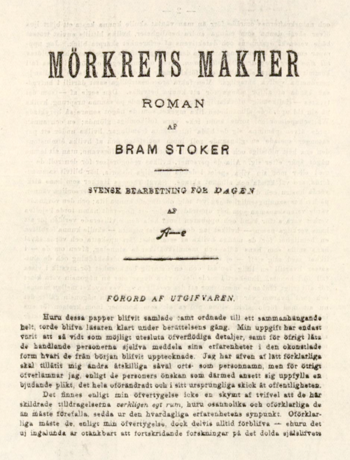 the title page of Mörkrets Makter