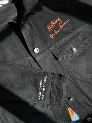 Embroidered Black Denim Jacket 