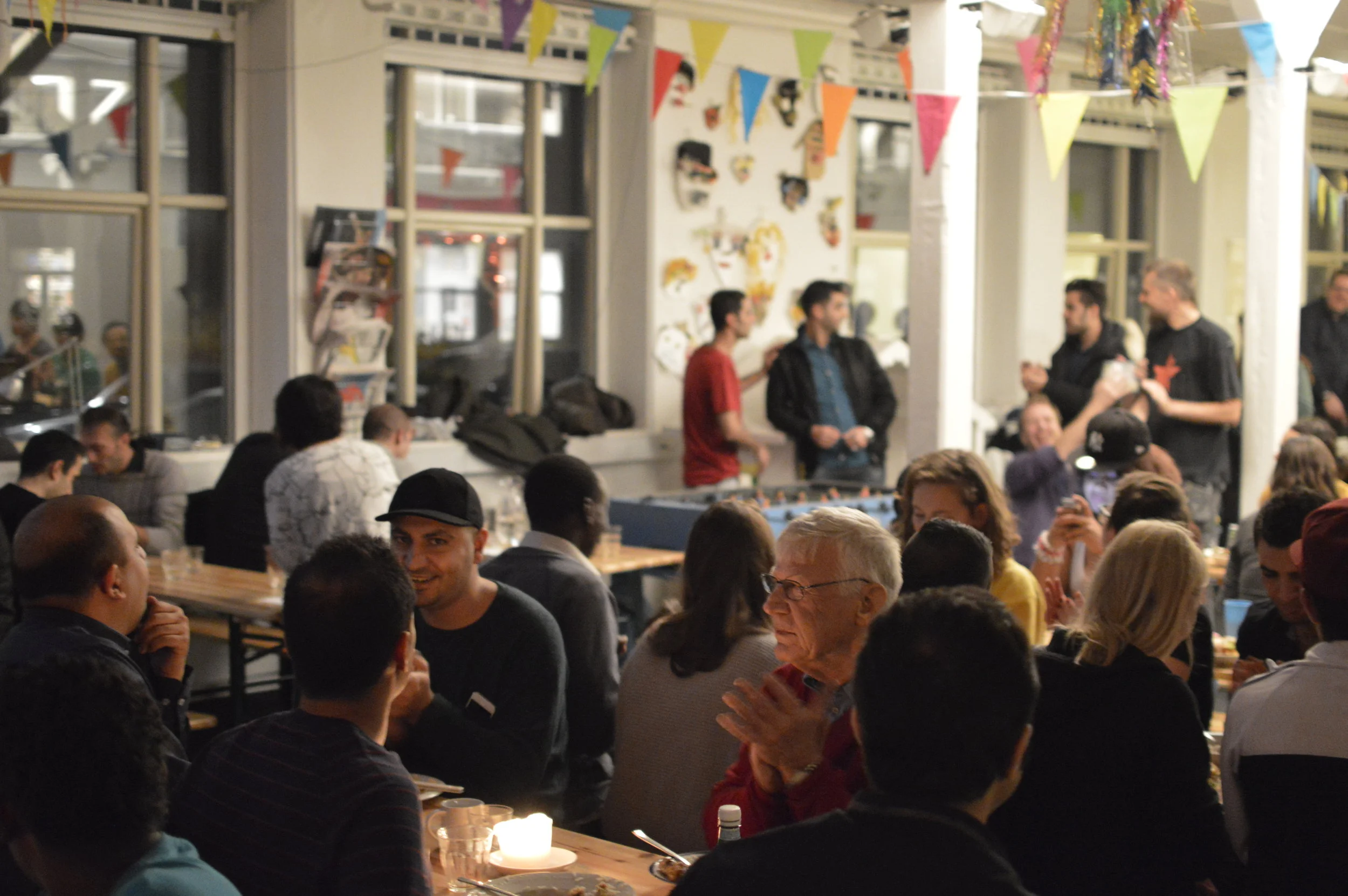 1st Friday of the month party: Halloween party w/ community dinner, special event, bar & dancing