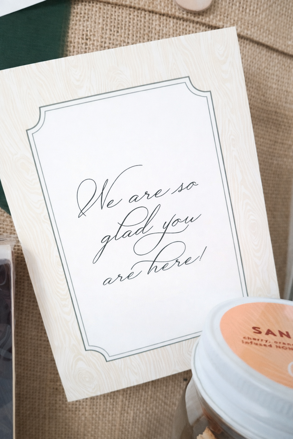 Custom wedding stationery for an Auberge Mayflower Inn wedding in Washington, CT featuring welcome note with rustic, fall-inspired details.