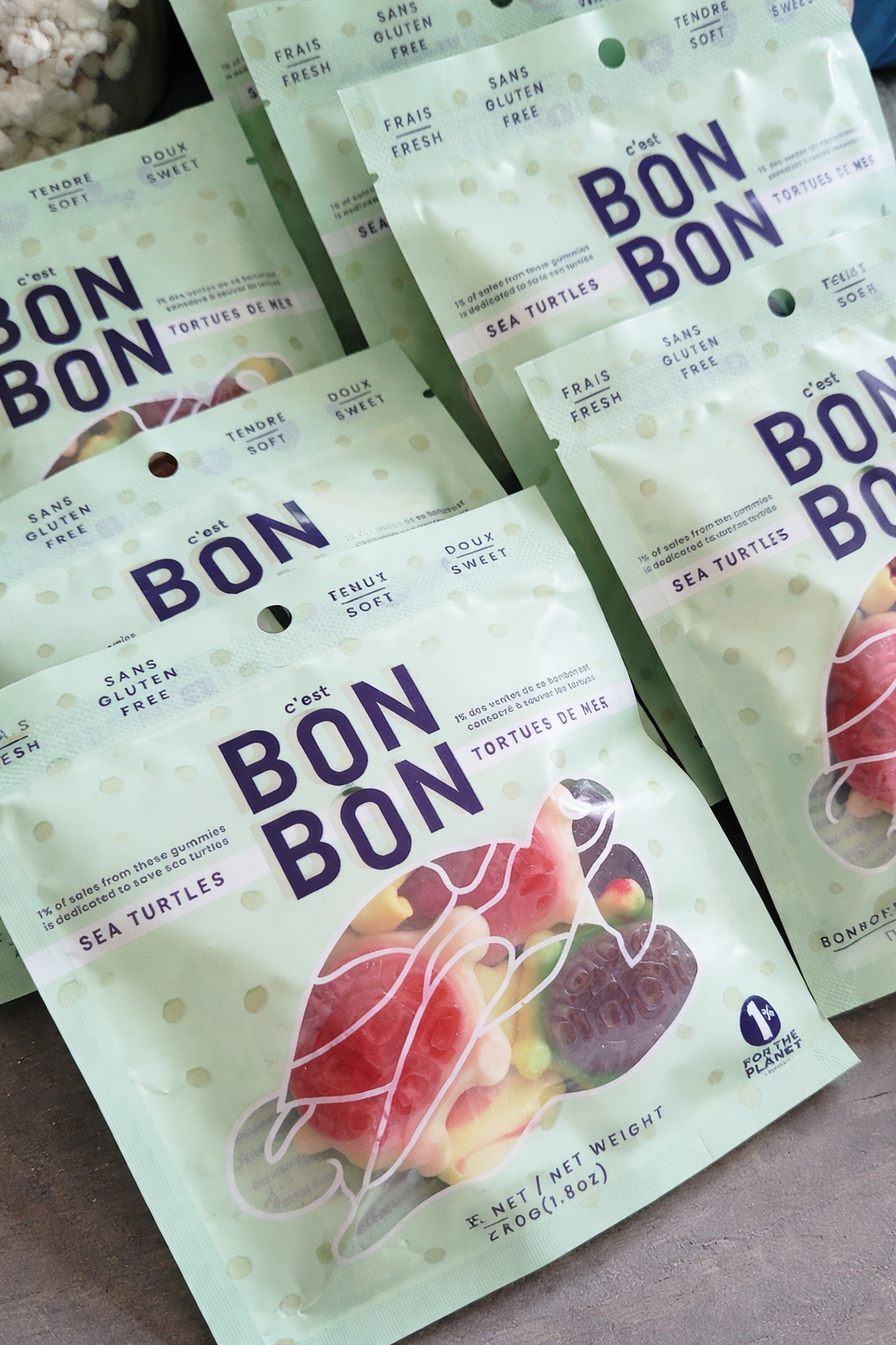 Bon Bon sea turtle gummies included in a custom wedding welcome gift for a Kiawah Island, SC wedding