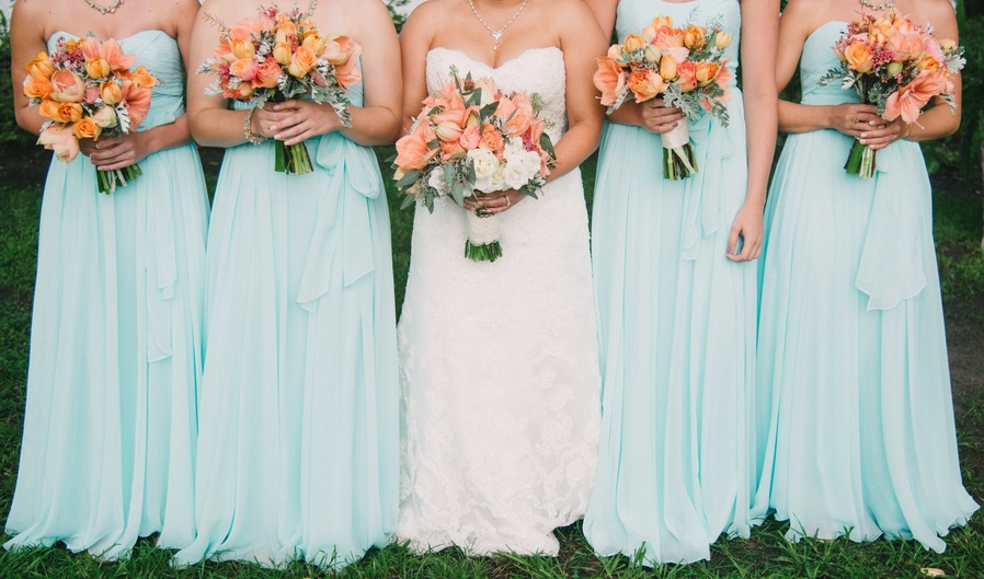 Mint Bridesmaids Dresses at Charleston Wedding