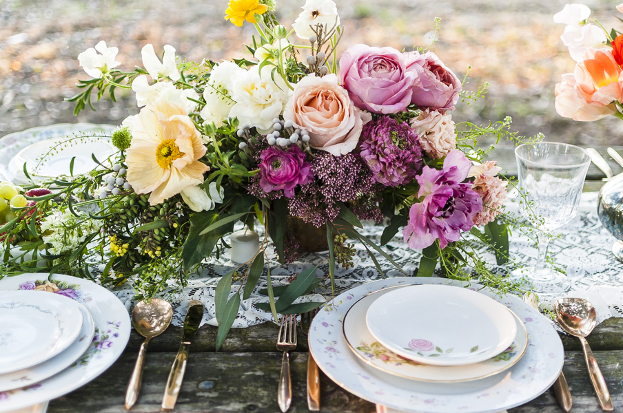 Colorful Lowcountry Wedding Centerpiece