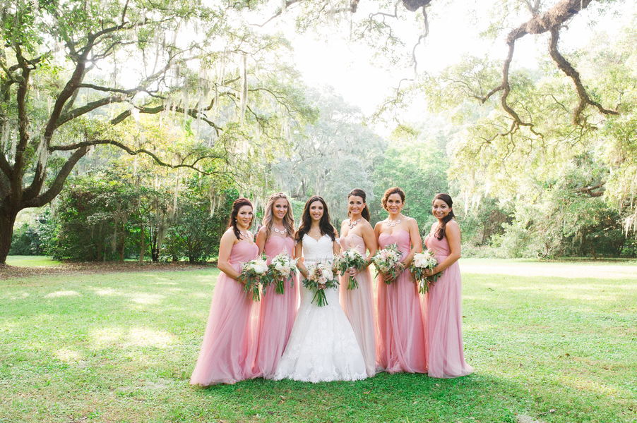 Long PInk Bridesmaids dresses