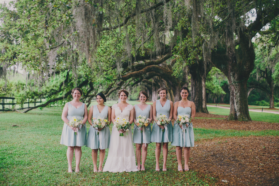 Charleston wedding bridesmaids at Boone Hall Plantation