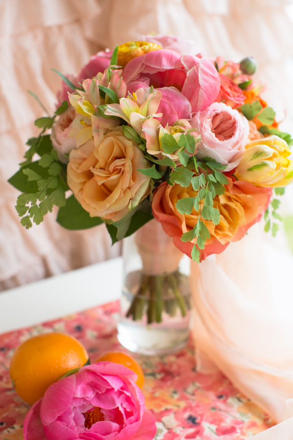 Pink & Orange Wedding bouquet