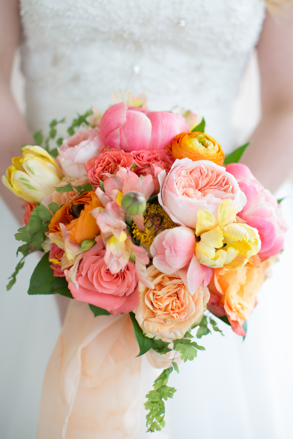 Pink & Orange Wedding bouquet 