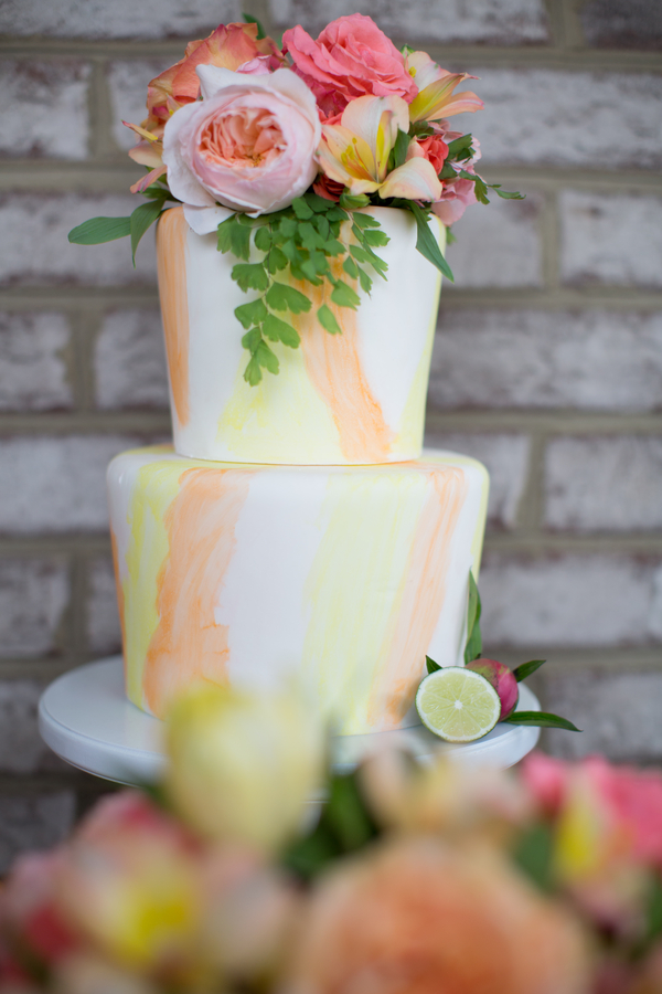 Pink & Orange Wedding cake
