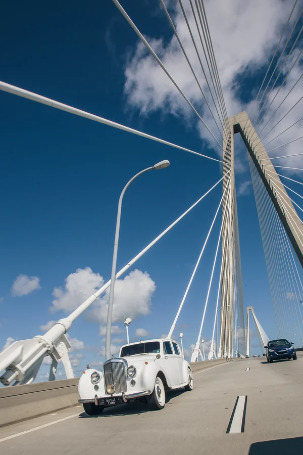 Charleston wedding at Arthur Ravenel Bridge