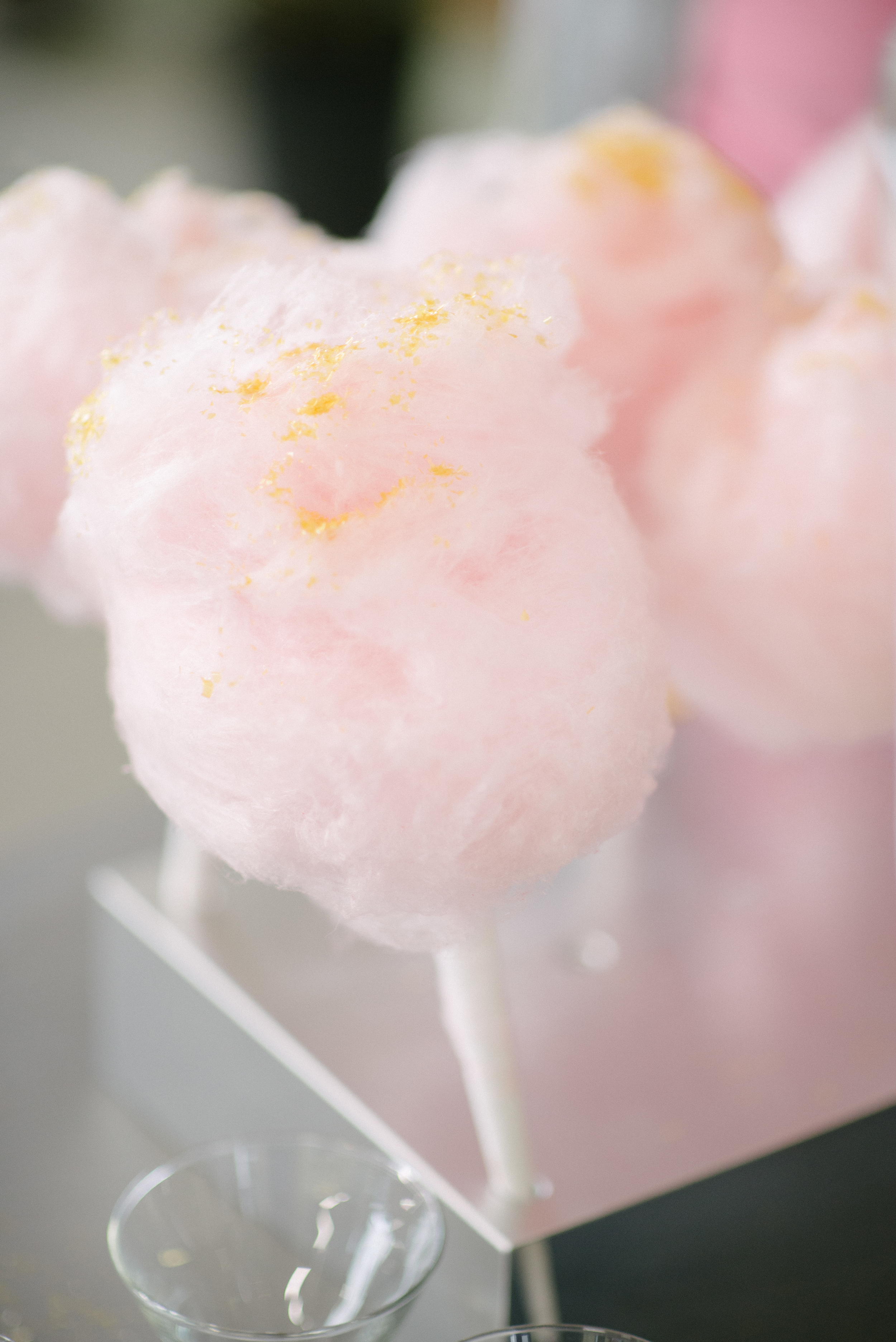 Cotton Candy with edible gold glitter