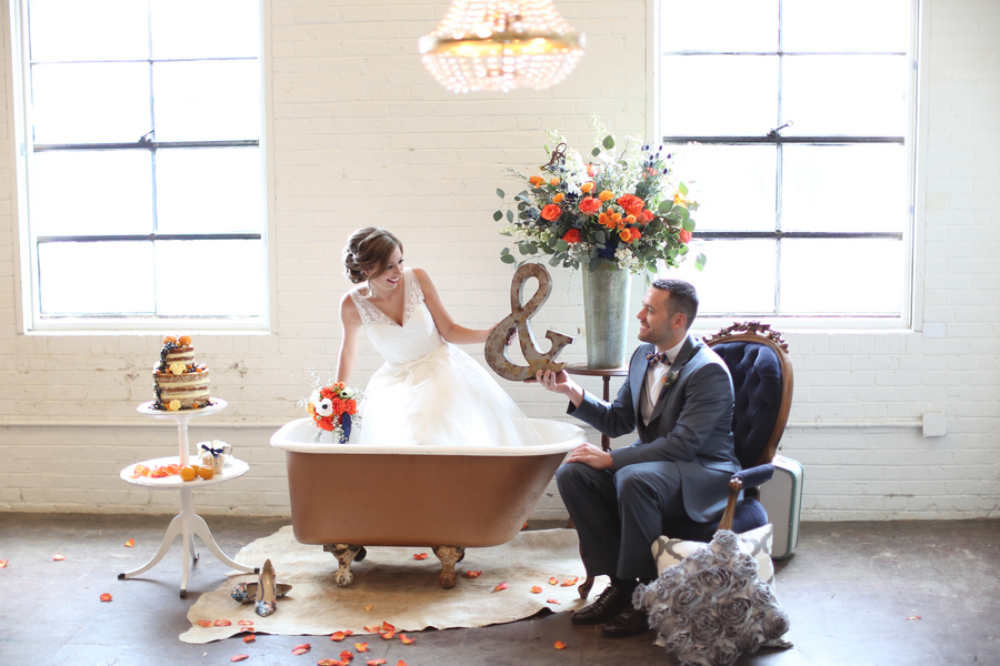 Eclectic blue and orange wedding inspiration 