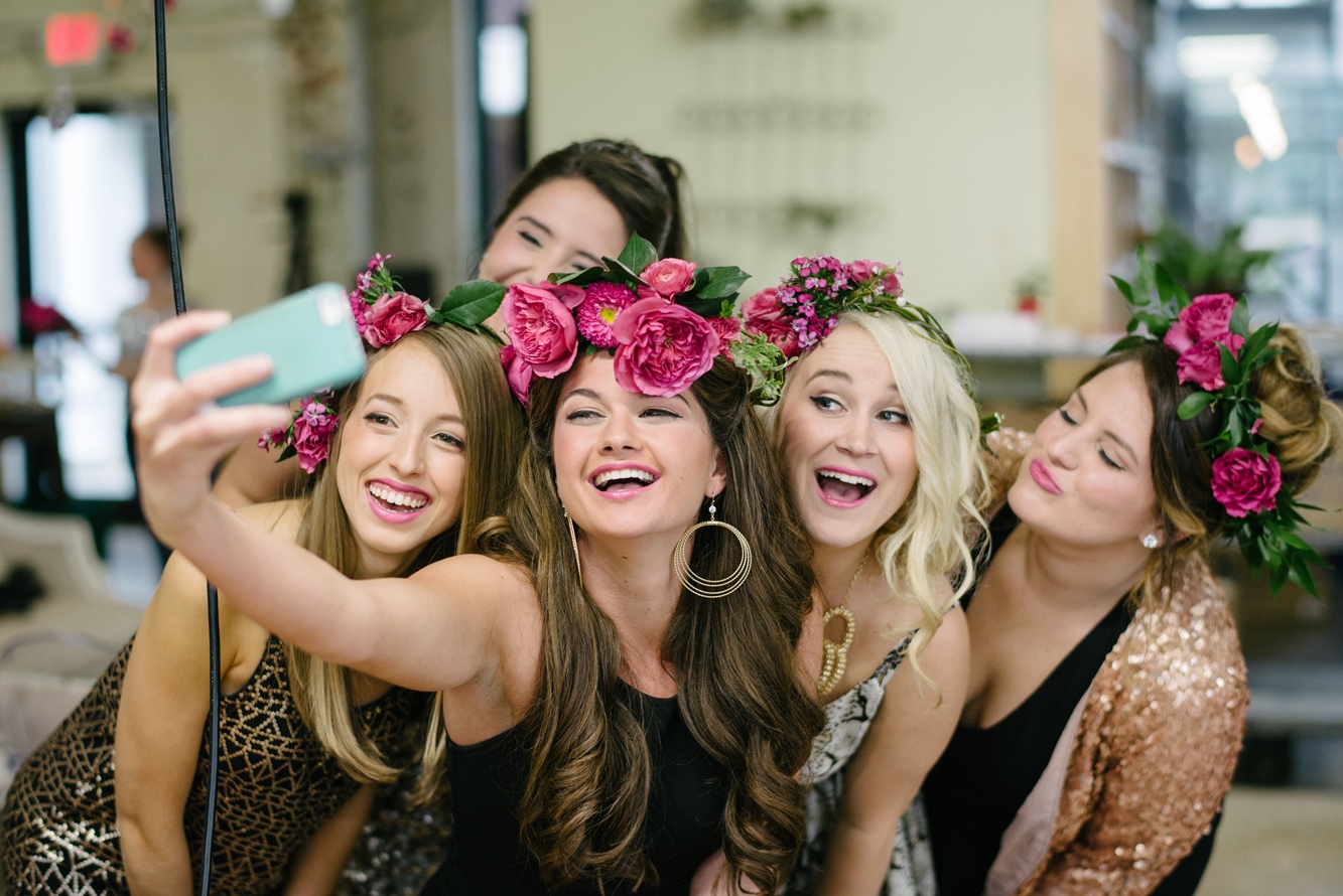 Selfies at Hilton Head Bachelorette Party Shoot 