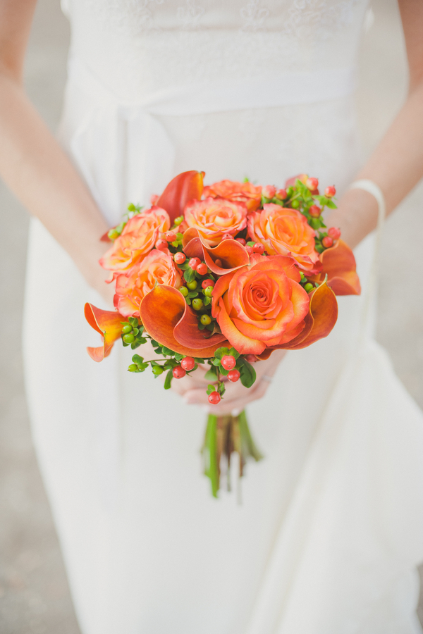 Orange Rose and Calla Lily Bouquet