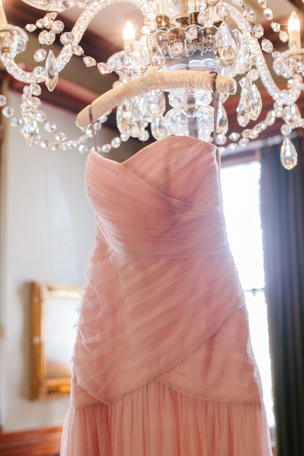 Pink wedding dress at Wentworth Mansion