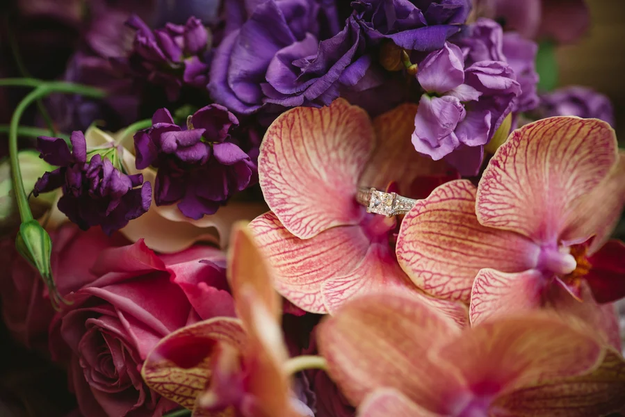 Purple wedding flowers