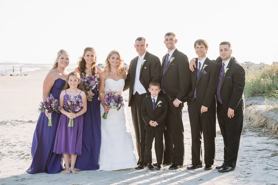 Purple Beach Wedding at Wild Dunes Resort by Joshua Aaron Photography