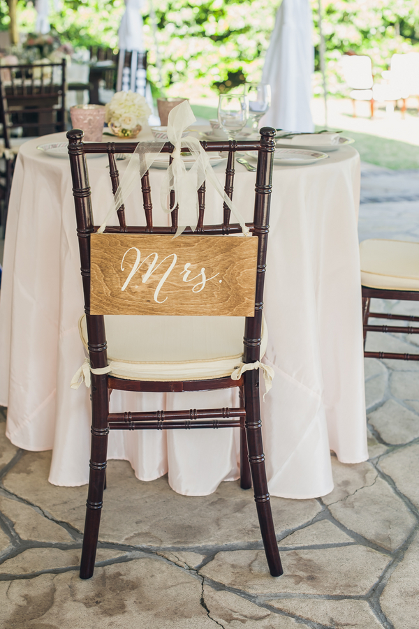 Mrs. wedding chair sign