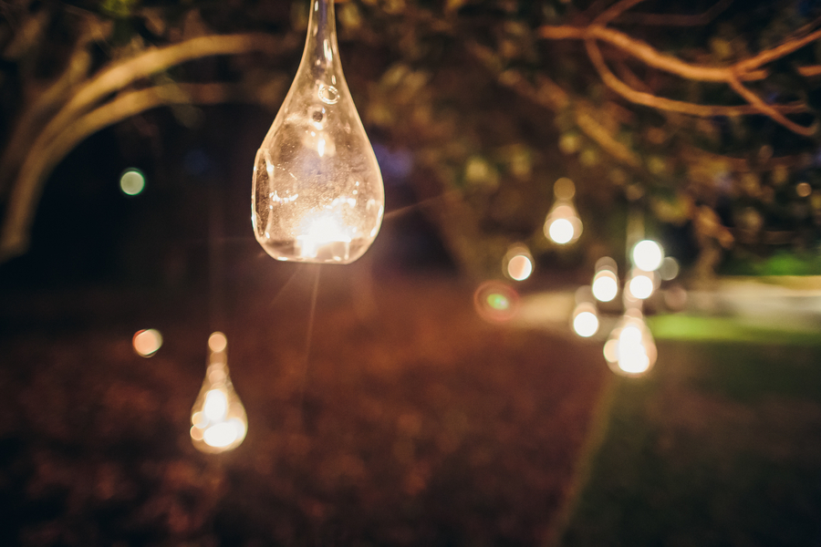 Hanging wedding lights