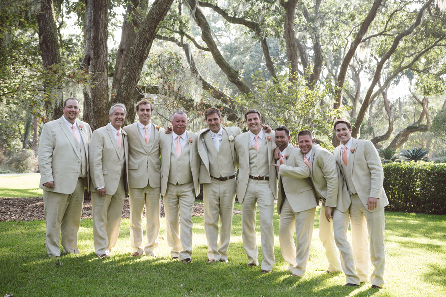 Bridal Party wearing Tan Suits