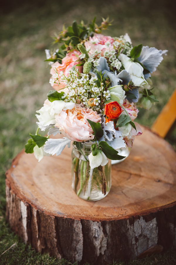 Rustic Peach Wedding Flowers