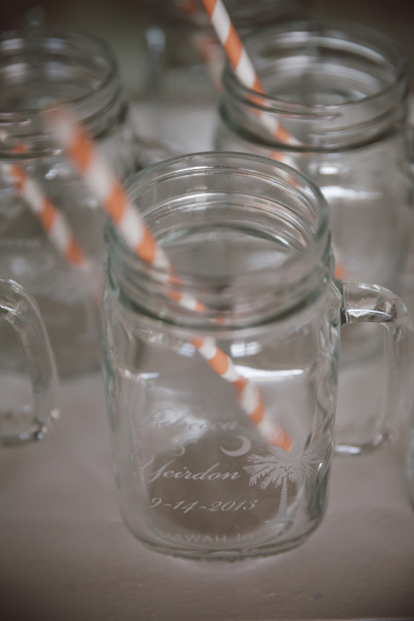 Mason Jars at Kiawah Wedding