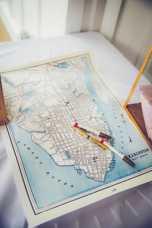 Charleston Wedding Map Guest Book