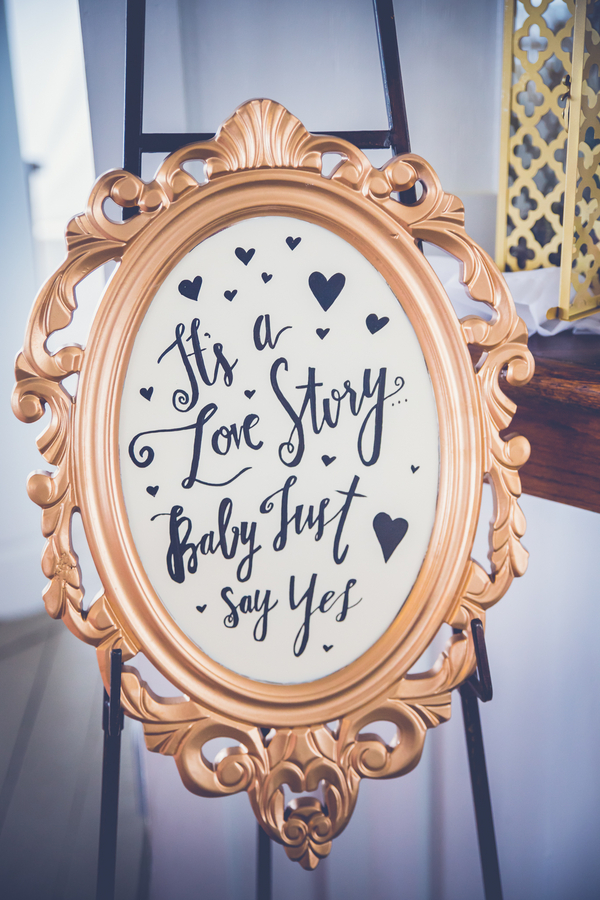 Gold Wedding Sign