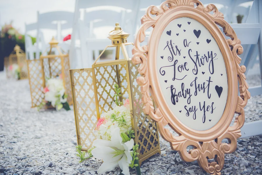 Gold & Glam Beach Wedding at Wild Dunes Resort