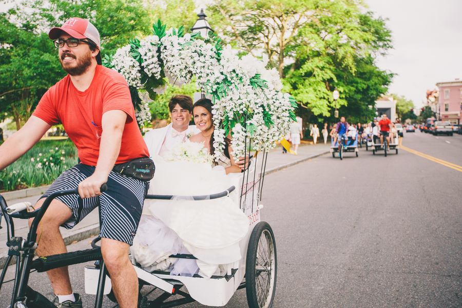 Charleston Wedding Pedicab Getaway Ride