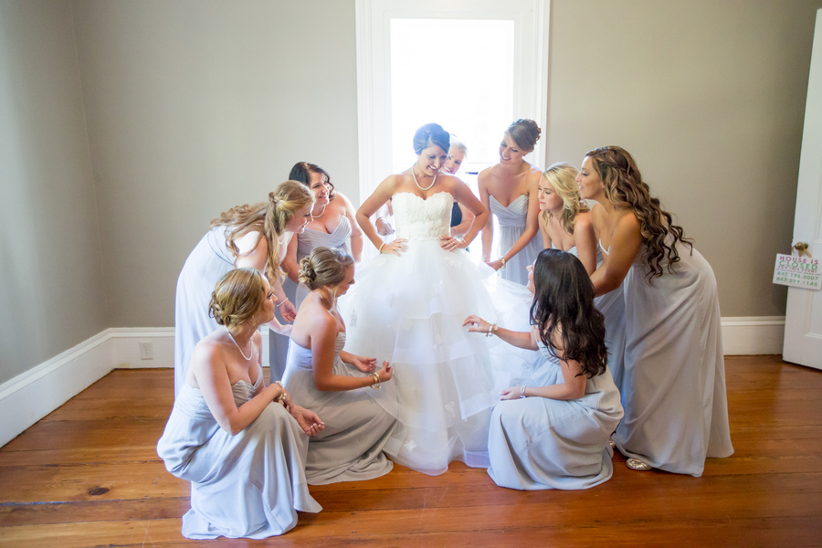 Myrtle Beach Wedding with light blue bridesmaids dresses