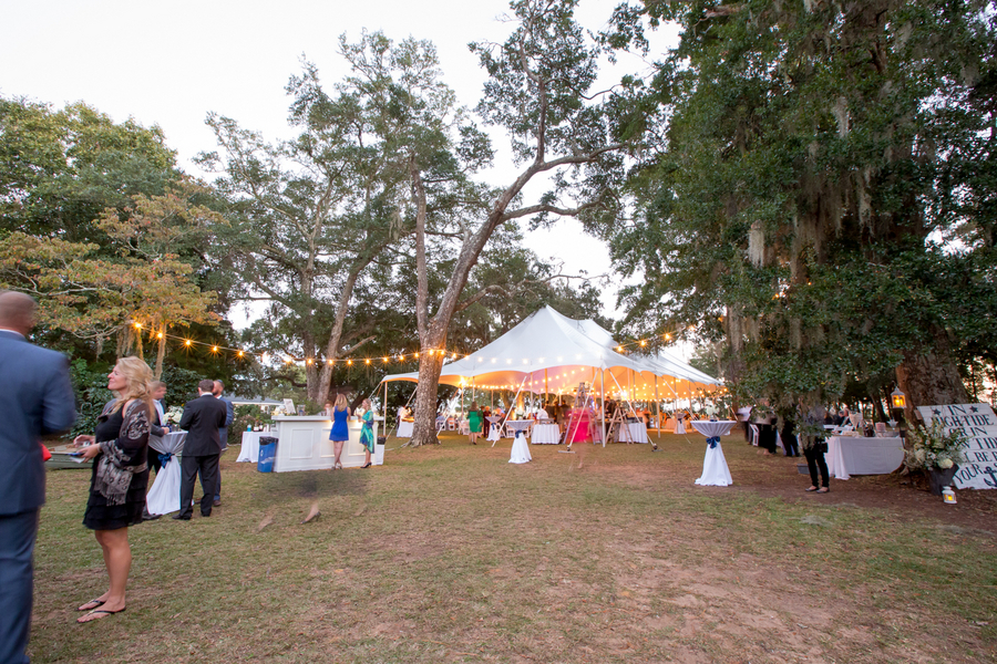 Outdoor tented reception at Sunnyside Plantation wedding