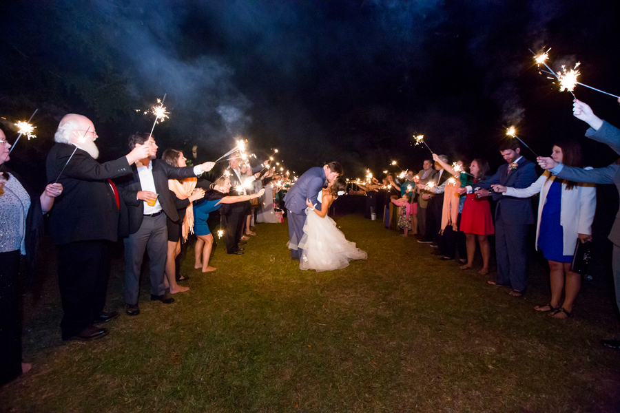 Sparkler Exit at Myrtle Beach wedding 