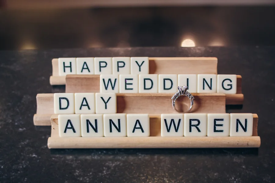 Wedding scrabble letters