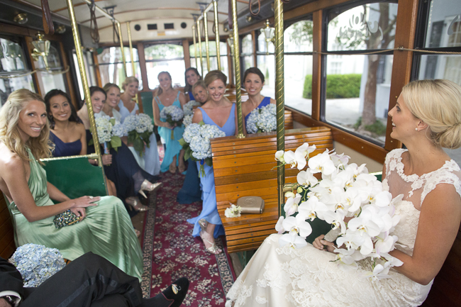Charleston wedding trolley ride
