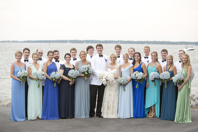 Blue Bridesmaid Dresses at Wedding in Charleston, SC
