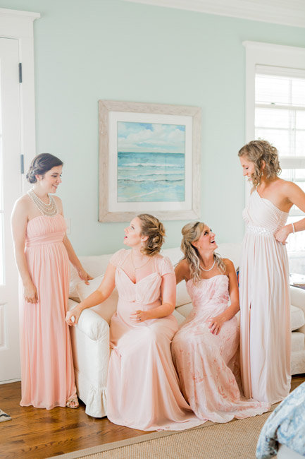 Pale Pink bridesmaids dress at Beaufort, SC wedding