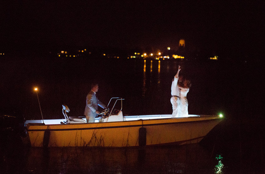 Boat getaway at Beaufort wedding by Jessica Roberts Photography