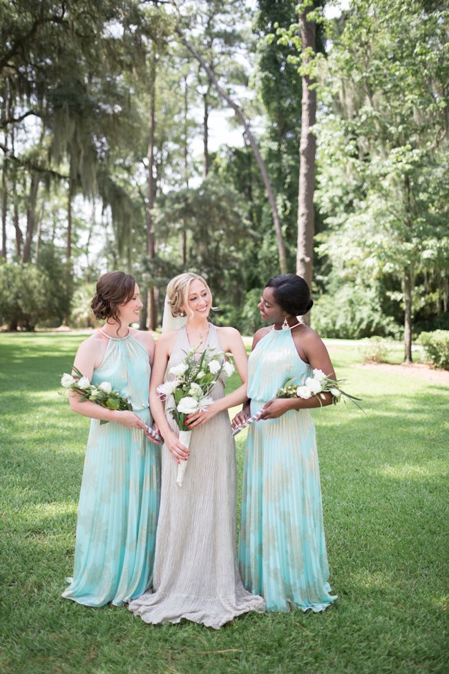 Mint Bridesmaids Dresses at Savannah Wedding at Plantation Landing