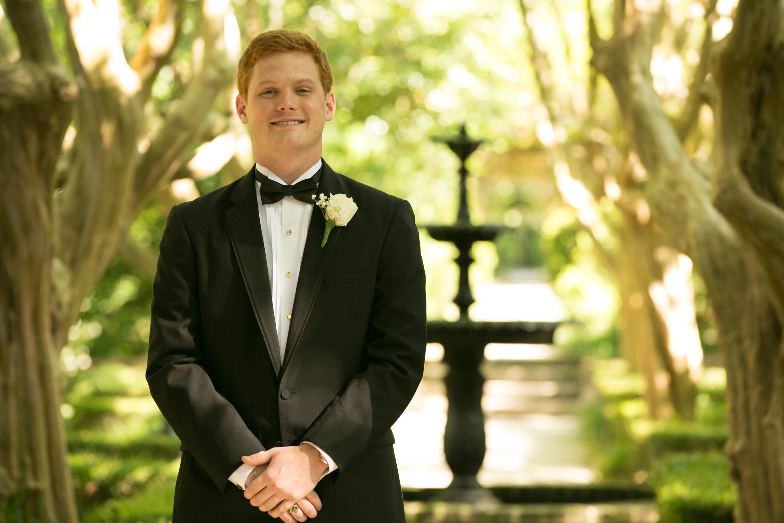 Groom in Black Tuxedo at Columbia SC wedding